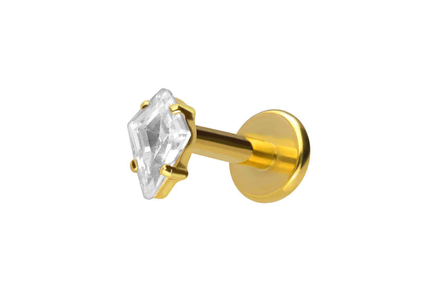 Titan Labret Piercing mit Innengewinde KRISTALLRAUTE